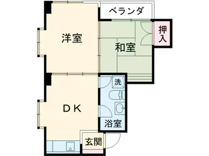 橋川ビル(2DK/3階)の間取り写真