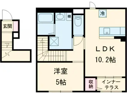 エスポワールⅢ(1LDK/2階)の間取り写真