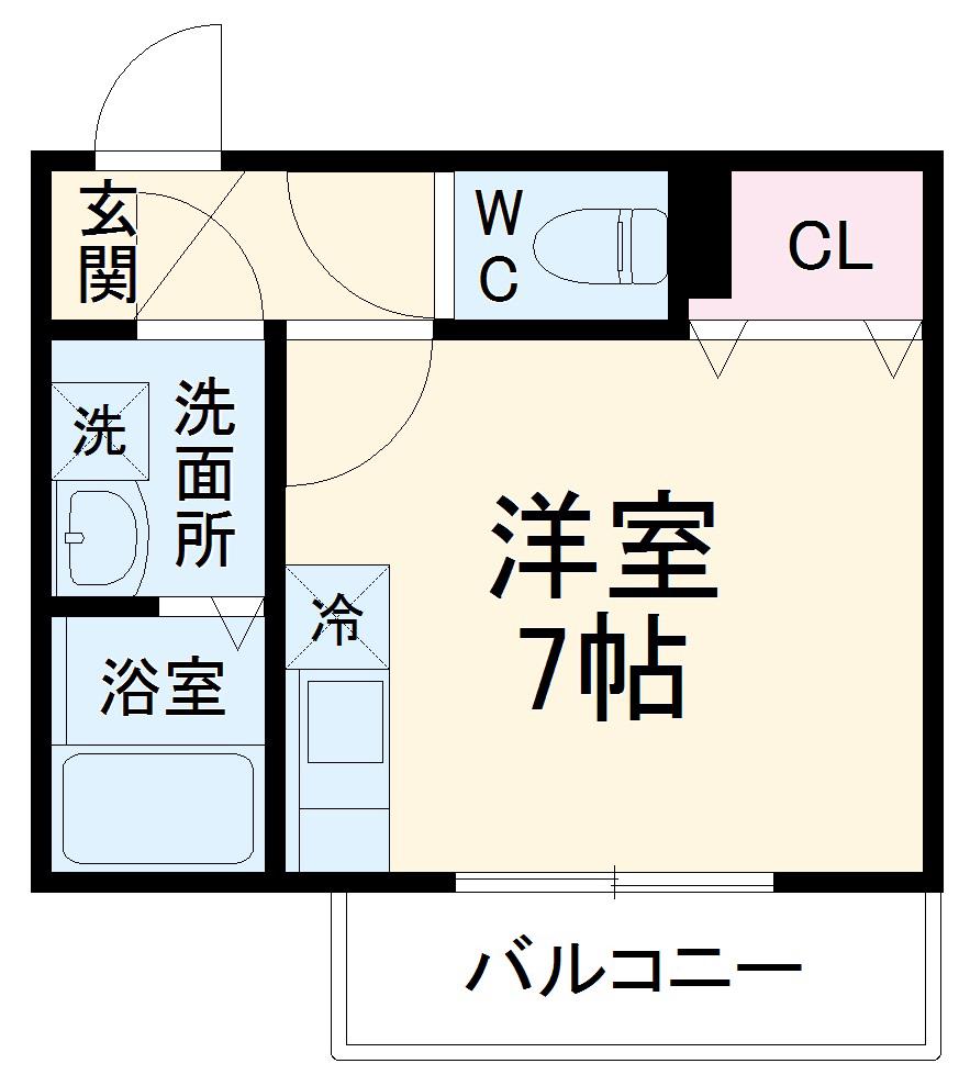 スパシオブルーノ(ワンルーム/3階)の間取り写真