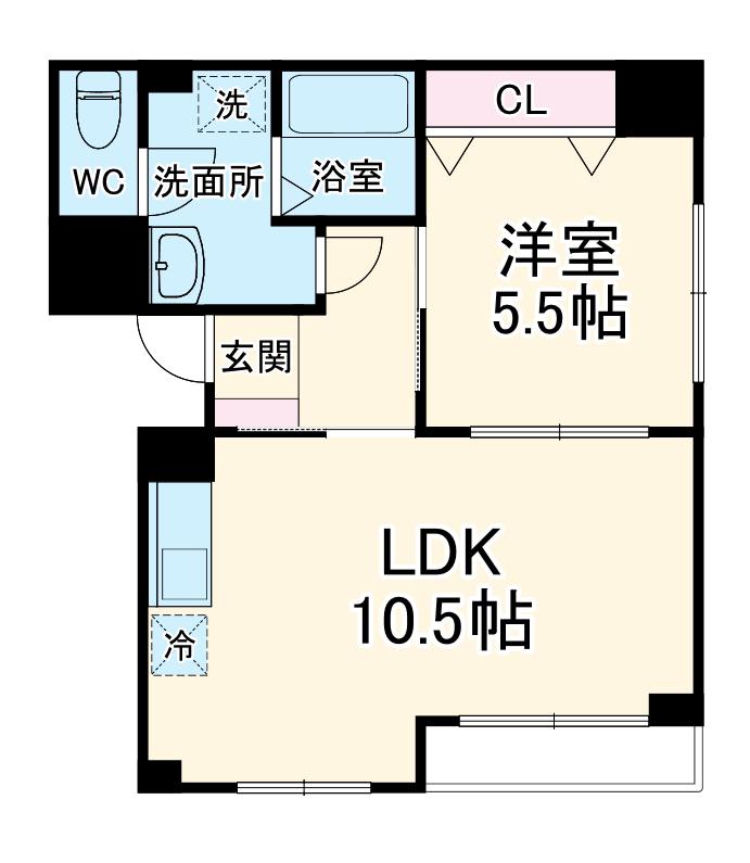 キャトルセゾン白楽(1LDK/1階)の間取り写真