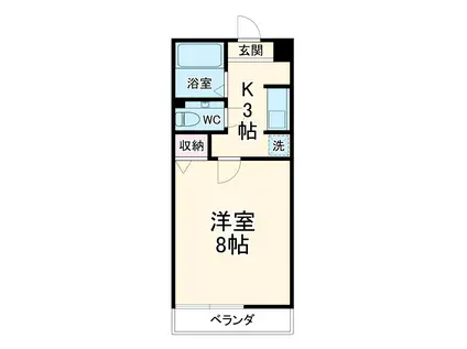 エミール大岩(1K/1階)の間取り写真