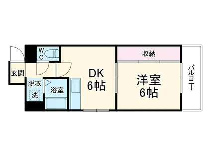 高蔵ビレッジ(1DK/2階)の間取り写真