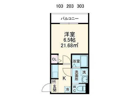 GRADUS瑞江Ⅱ(1K/2階)の間取り写真