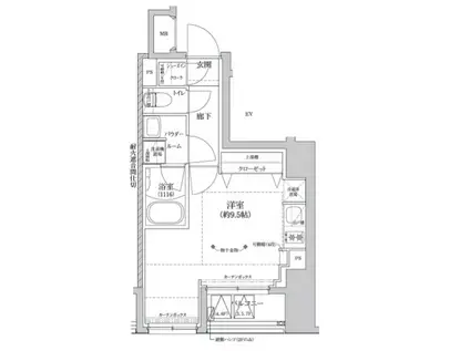 RELUXIA上野イースト(ワンルーム/5階)の間取り写真