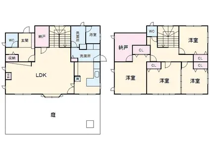 名鉄三河線 梅坪駅 徒歩5分 2階建 築23年(4LDK)の間取り写真