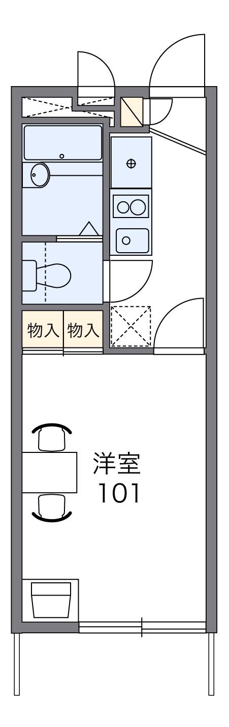 レオパレス市木(1K/2階)の間取り写真