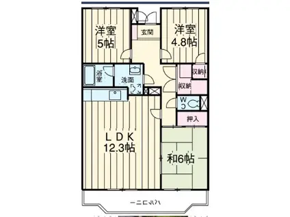 ルモンドヒル上尾(3LDK/1階)の間取り写真