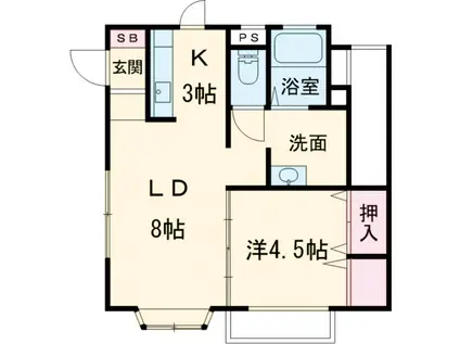 コンシャスⅡ(1LDK/1階)の間取り写真