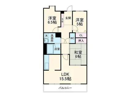 ラビデンス小牧北館(3LDK/14階)の間取り写真