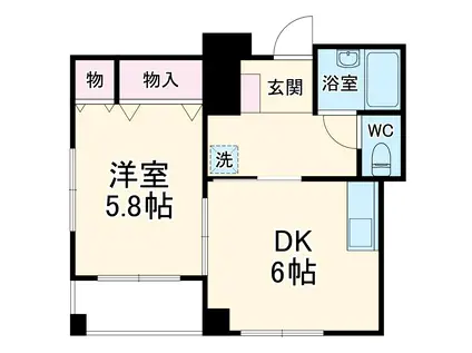 NDS東雲(1DK/3階)の間取り写真