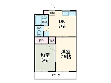 れんがハウス(2DK/1階)の間取り写真