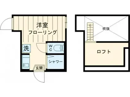 ティ・アーモスマイル(ワンルーム/1階)の間取り写真