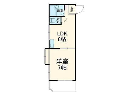 平沼第3ビル(1LDK/2階)の間取り写真