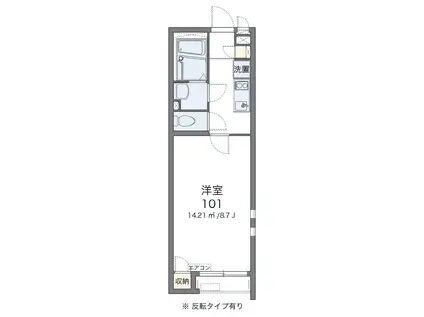 クレイノうれし荘(1K/1階)の間取り写真