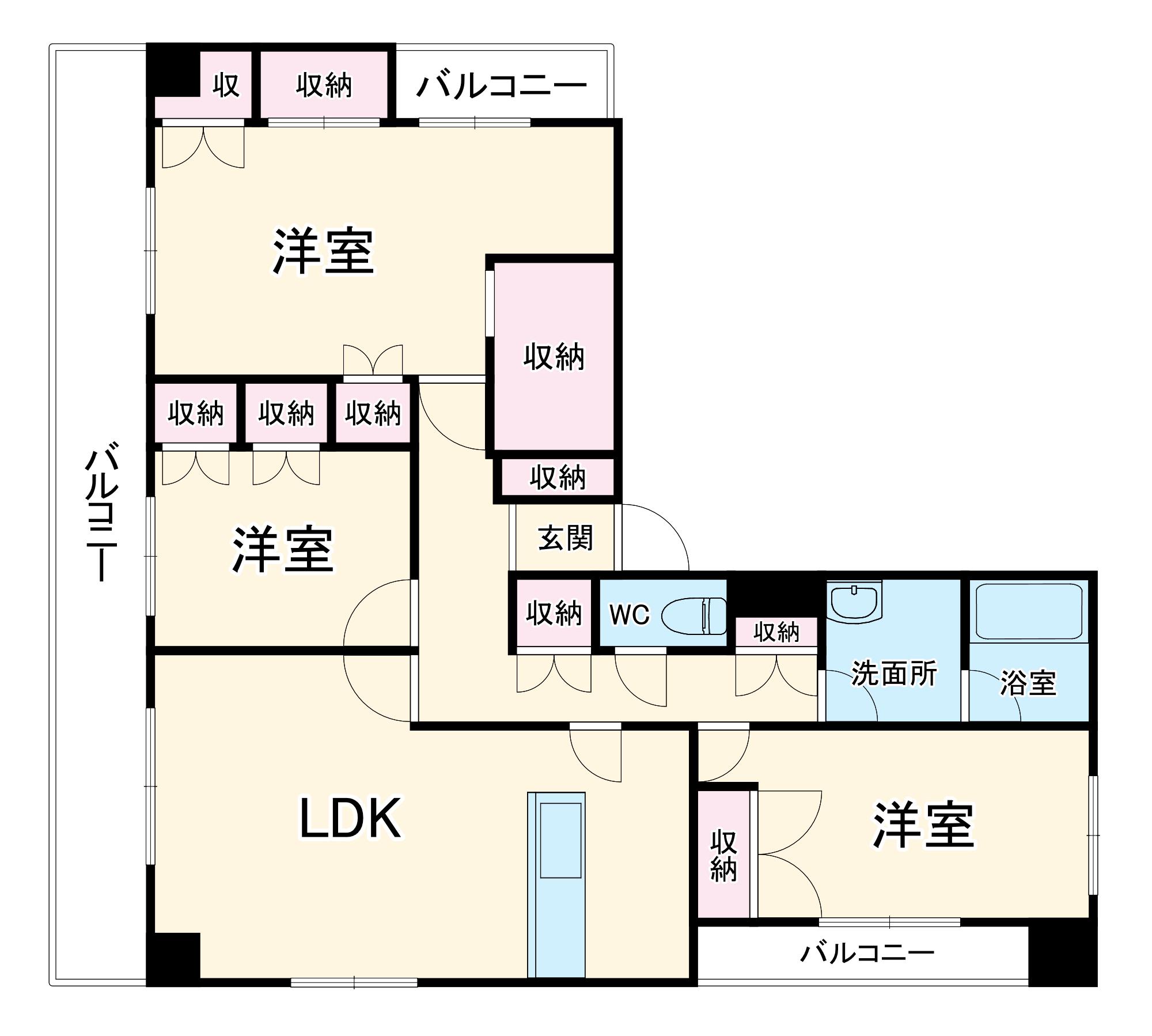 TRIBUTE CENTRAL(3LDK/9階)の間取り写真