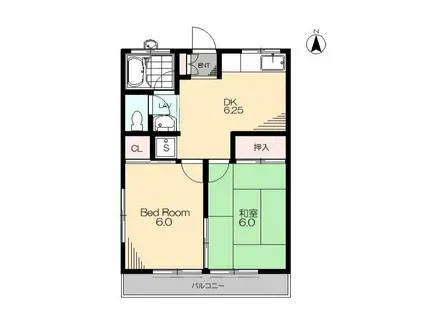ロイヤル駒井(2DK/2階)の間取り写真