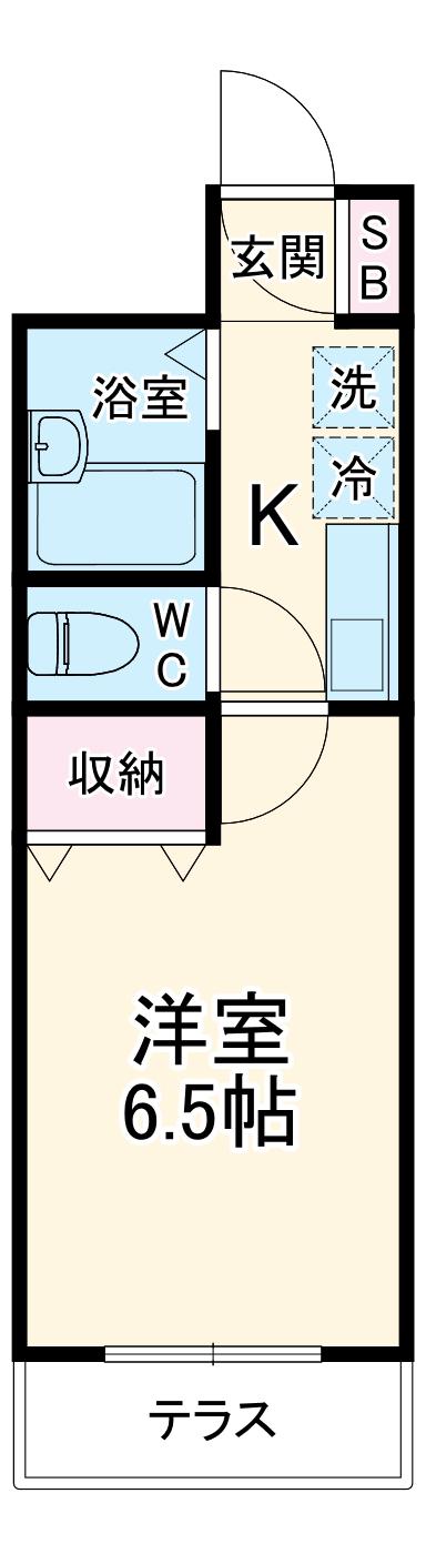 パインホームズ多摩川Ⅱ(1K/2階)の間取り写真
