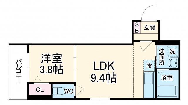 M-CITY千林大宮Ⅱ(1LDK/2階)の間取り写真
