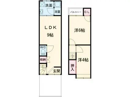 山陰本線 嵯峨嵐山駅 徒歩5分 2階建 築50年(2LDK)の間取り写真