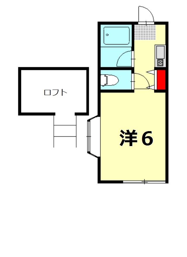 セゾンゴールド(1K/2階)の間取り写真
