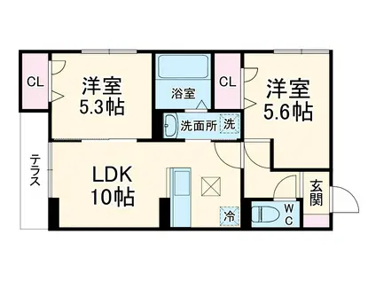 ベルメゾンⅦ(2LDK/1階)の間取り写真