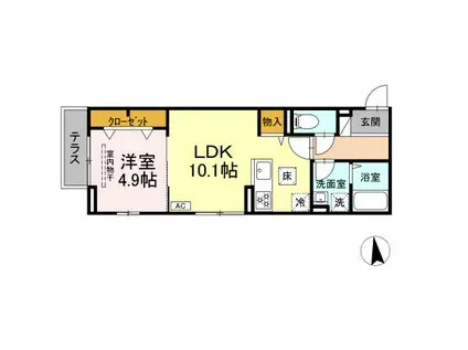 ベルメゾンⅦ(1LDK/2階)の間取り写真