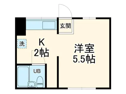 第二天栄ビル(1K/2階)の間取り写真