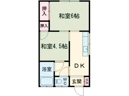石川荘(2K/2階)の間取り写真