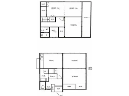 小田急電鉄小田原線 読売ランド前駅 徒歩15分 2階建 築47年(5SLDK)の間取り写真