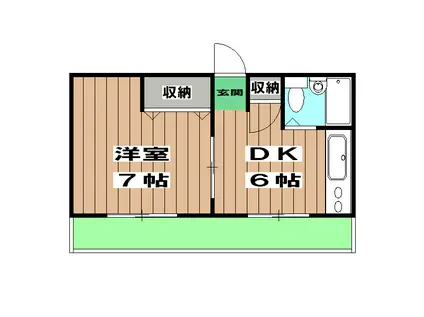 うずまさハイツ(1DK/3階)の間取り写真