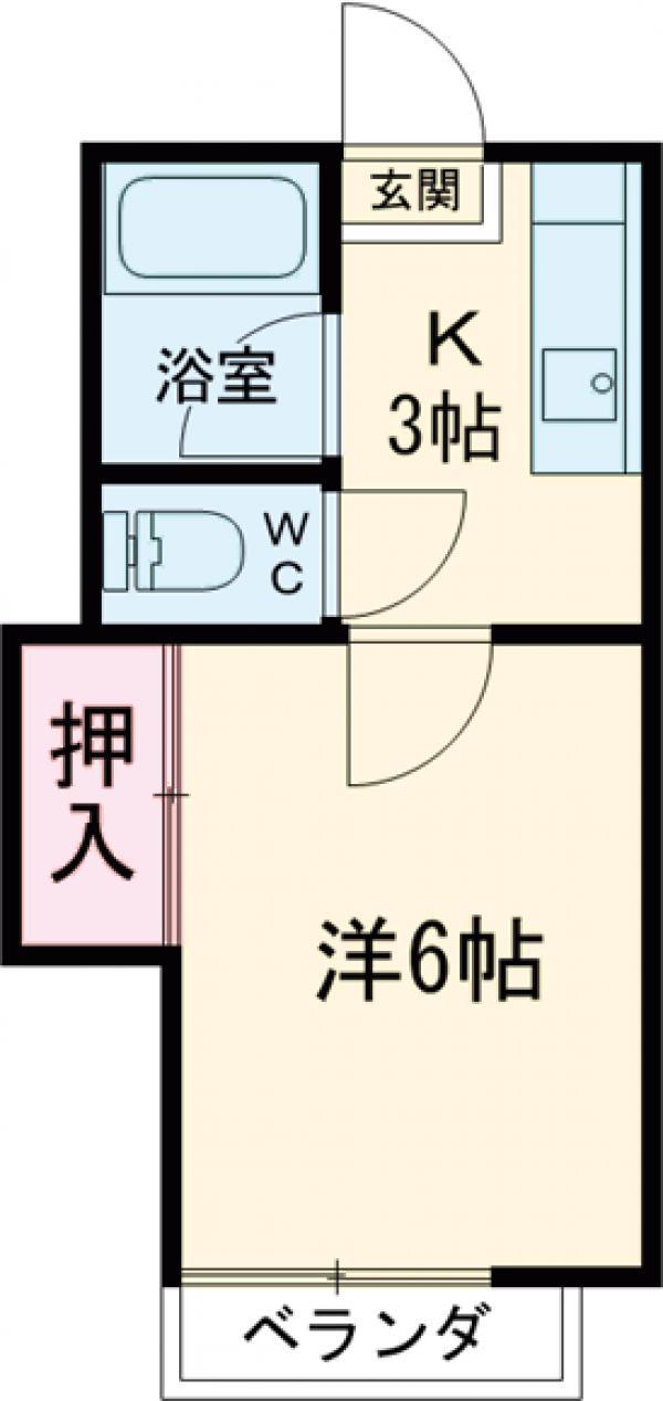 コーワパレス神立(1K/2階)の間取り写真