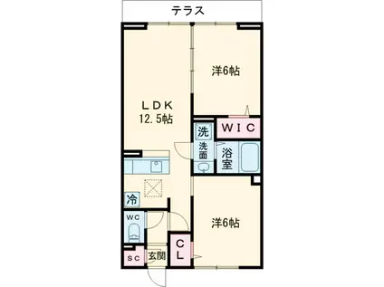 セレスティア東葛西Ⅳ(2LDK/1階)の間取り写真