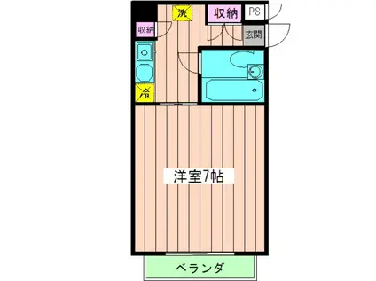 落合ROKUビル(1K/3階)の間取り写真