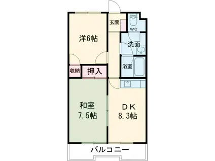 ベ・ハーゲンハイム城東(2LDK/3階)の間取り写真