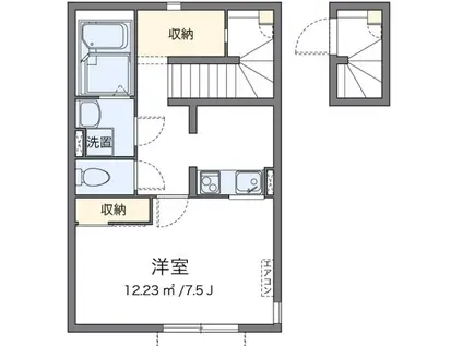 クレイノファウンデーション美好(1K/2階)の間取り写真