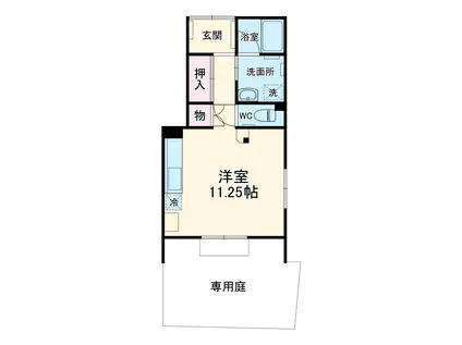 中舛竹田荘(ワンルーム/1階)の間取り写真