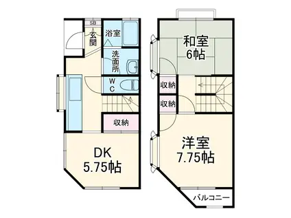 ホワイトハイツタナカ(2DK/1階)の間取り写真