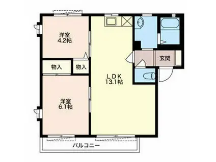 ガーデンコート千代田A(2LDK/1階)の間取り写真
