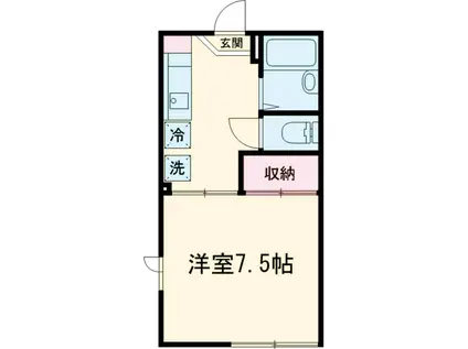 シャンポール・トヨ(1K/2階)の間取り写真