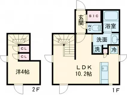 FULLEA奥沢(1LDK/1階)の間取り写真