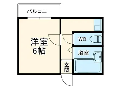 コスモカーザ(1K/2階)の間取り写真
