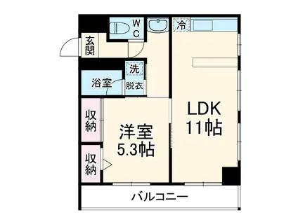 A&S KATO K-I B棟(1LDK/2階)の間取り写真