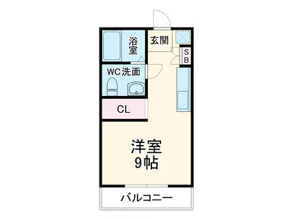 アリエスコート(ワンルーム/2階)の間取り写真