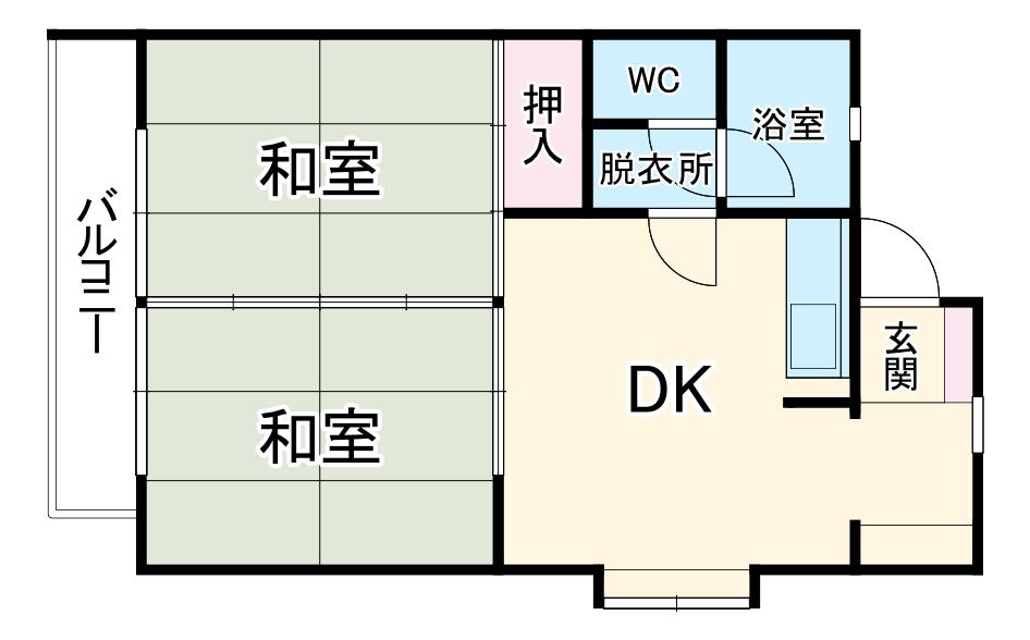 コーポヒロモト(2DK/2階)の間取り写真