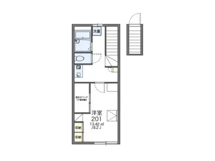 レオパレス欅(1K/2階)の間取り写真