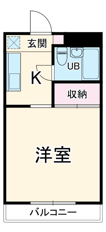 ワイズコレクトA(1K/2階)の間取り写真
