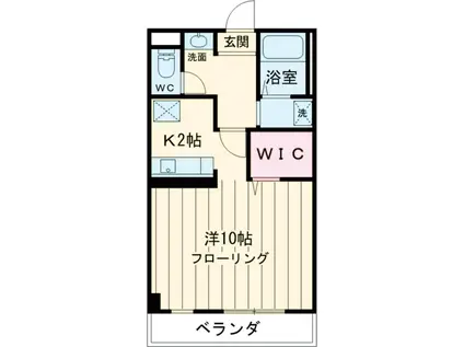 ファーストフィールド(1K/2階)の間取り写真