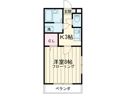 ウエストフレーズ(1K/3階)の間取り写真
