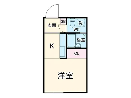 BECE亀井野(ワンルーム/3階)の間取り写真