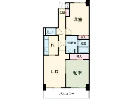 グランドハイツ城山(2LDK/10階)の間取り写真